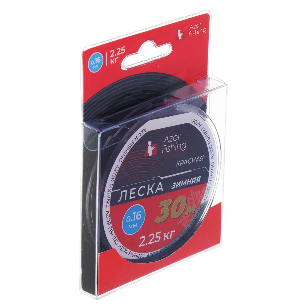 AZOR FISHING Леска зимняя, 30м, 0,16мм, 2,25кг, красная - #4