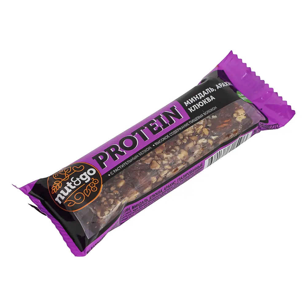Батончик «Nut&Go» Protein миндаль, арахис, клюква, 36 г - #2