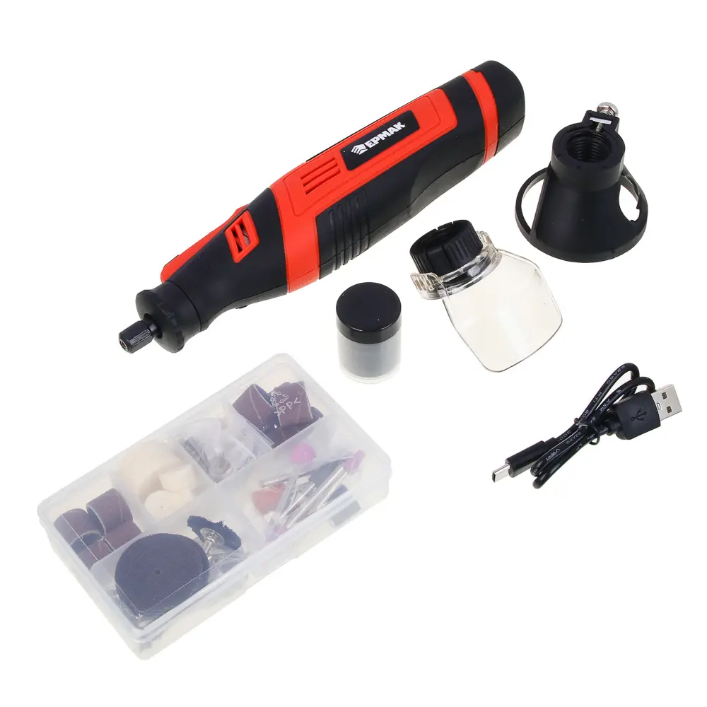 ЕРМАК Гравер аккумуляторный 8В, 2А-Ч, рег.об, набор аксессуаров 126 пр. - #4