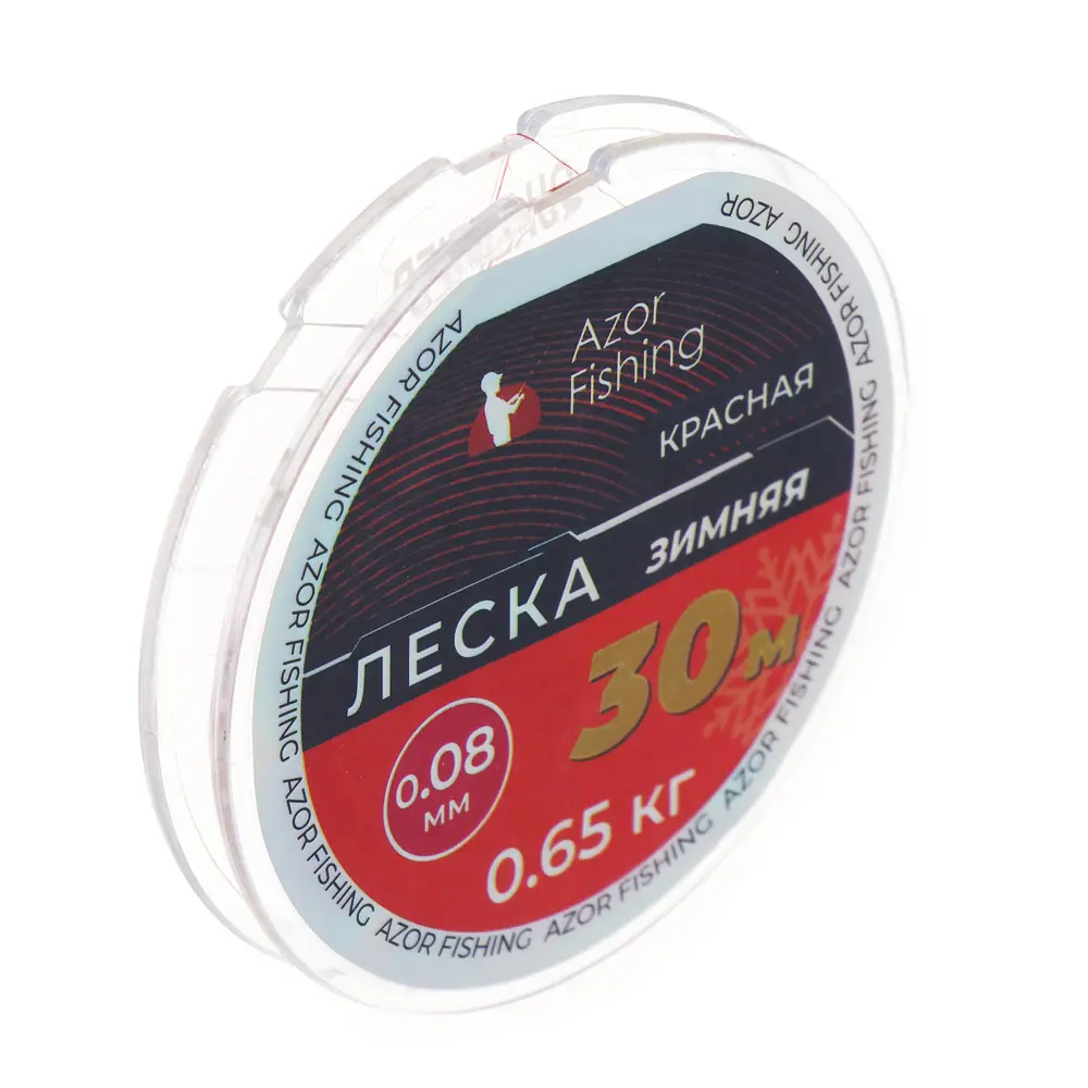AZOR FISHING Леска зимняя, 30м, 0,08мм, 0,65кг, красная - #1