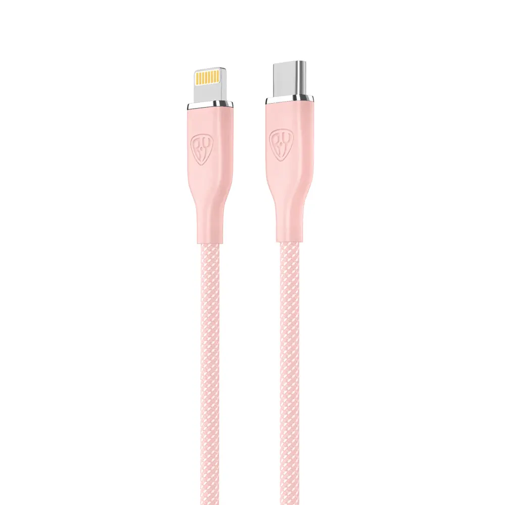 Кабель для зарядки Type C-iP BY Elite, 2.4А, 1м, 22Вт, Быстрая зарядка, розовый - #3