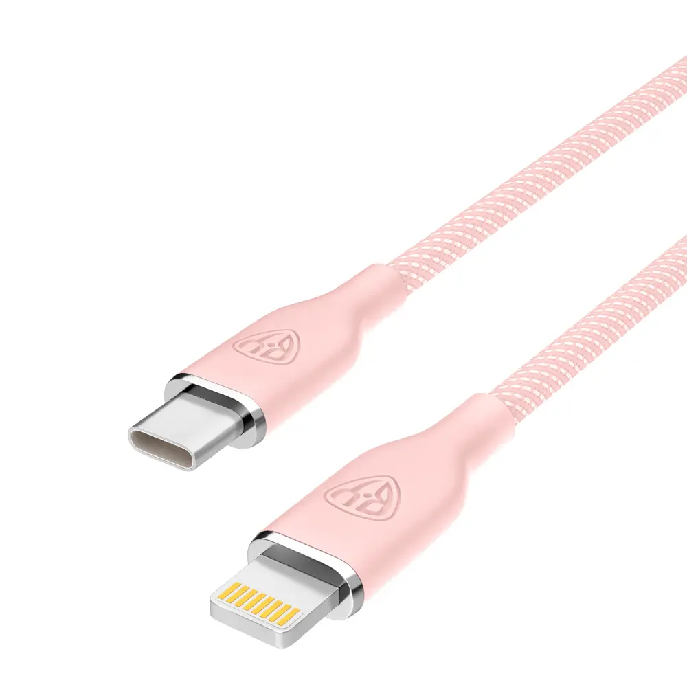 Кабель для зарядки Type C-iP BY Elite, 2.4А, 1м, 22Вт, Быстрая зарядка, розовый - #4