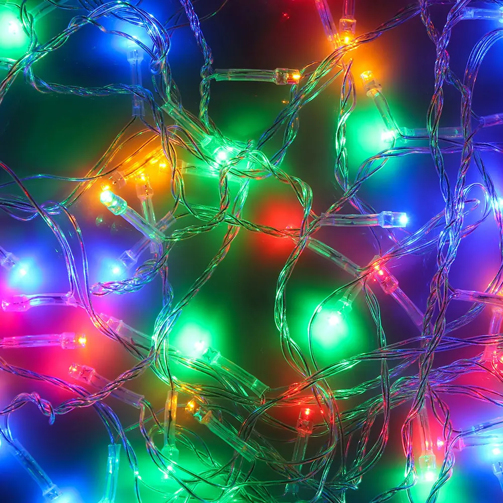 СНОУ БУМ Гирлянда эл. вьюн 9м, 100 LED, мультицвет, 8 реж, ПВХ прозрачный, 220В - #1