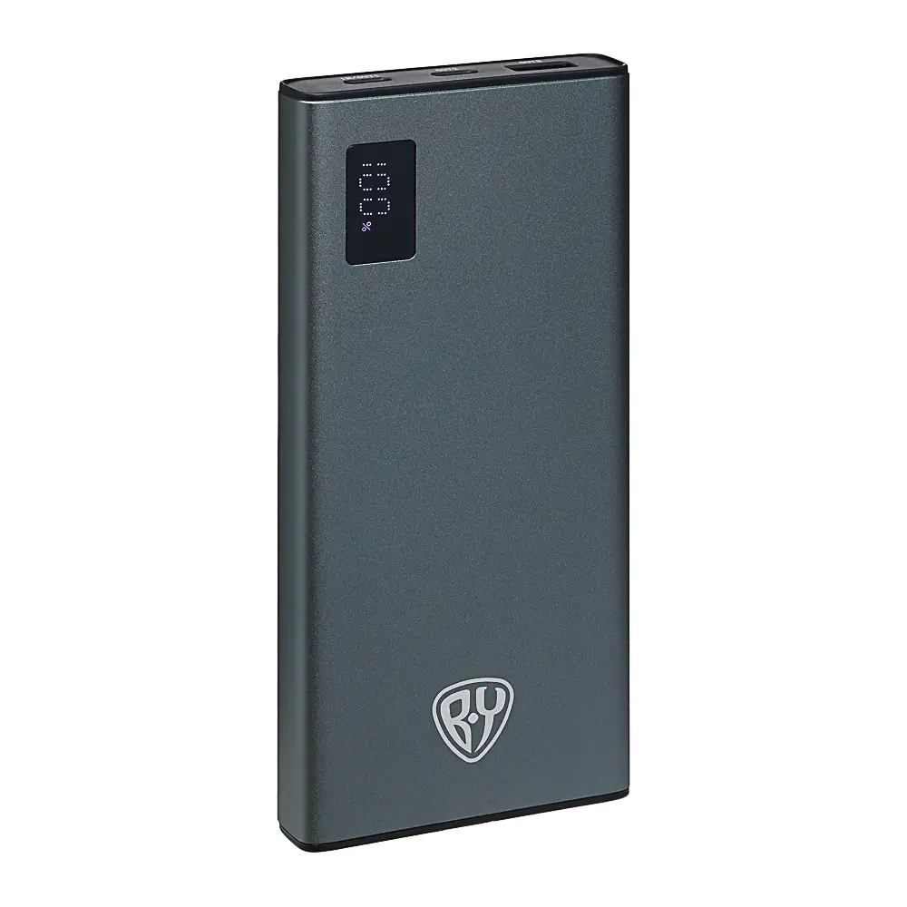 Аккумулятор мобильный BY Voyager, 10000 мАч, 1xUSB-A, 2xUSB-C, 20W, 3A, металл, серый - #1