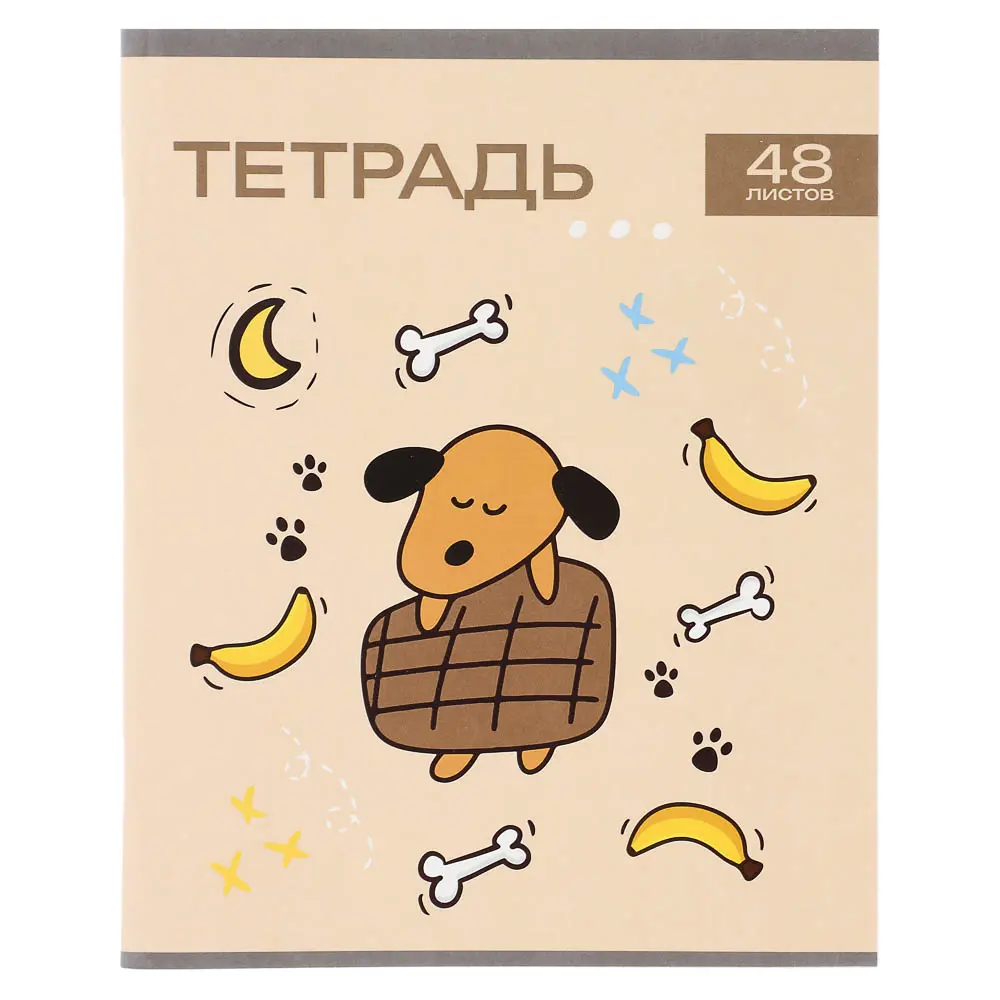 Тетрадь общая 48л. в клетку, БЕЛЫЕ ЛИСТЫ, обложка картон, скрепка, УФ лак, "Ми Стайл", 4 диз - #10