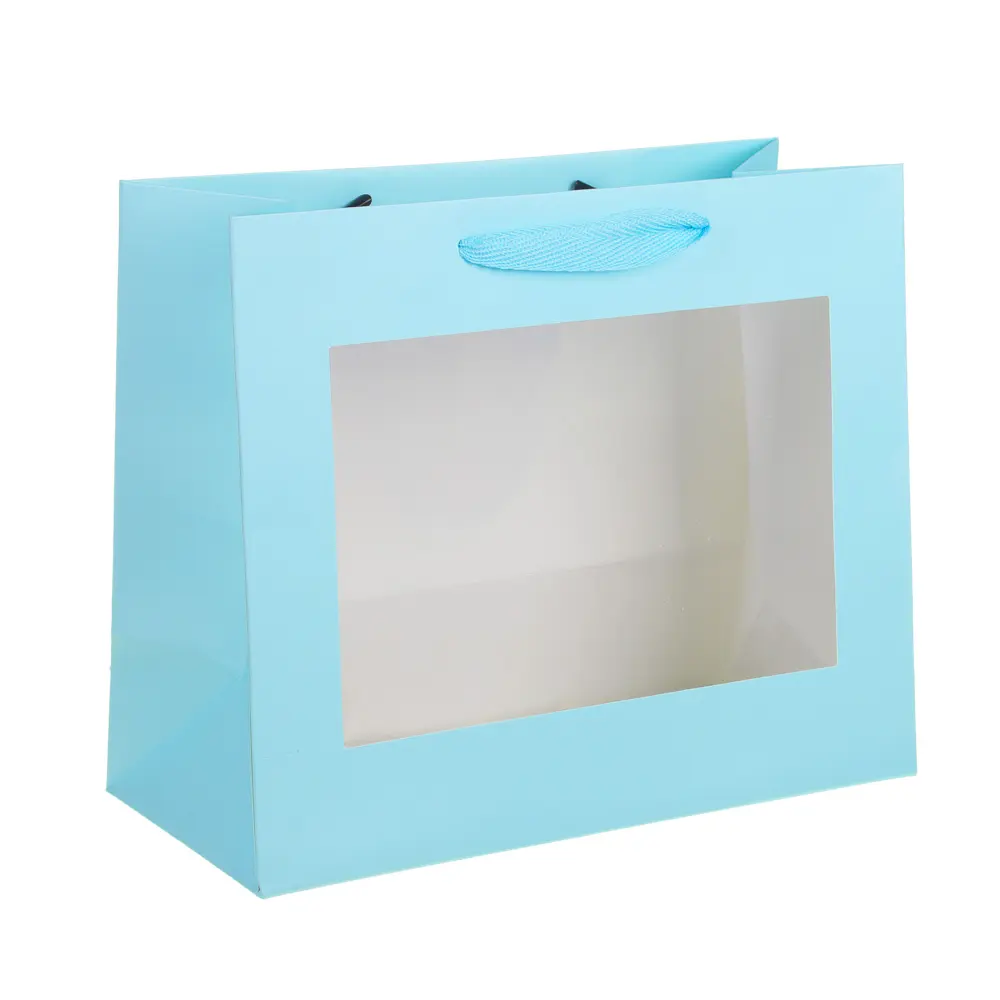 Пакет подарочный тм LADECOR, вскч бум., с ПВХ окном, М 24x20x11 см, 6цветов - #2
