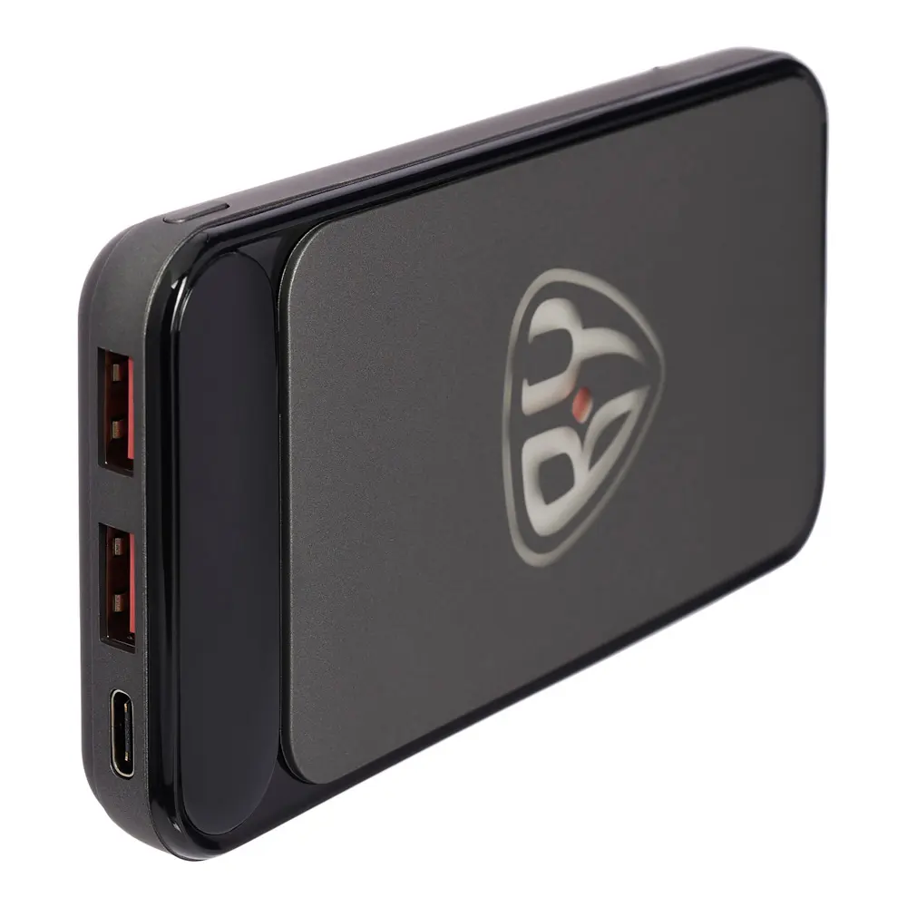 BY Аккумулятор мобильный с подсветкой, 10000мАч, 2 USB, 2A, прорезиненный корпус, пластик - #5