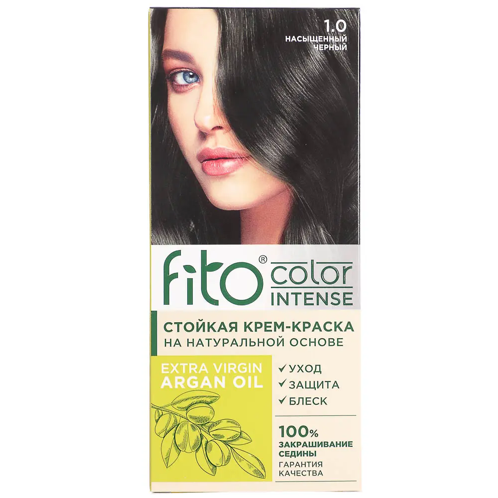Краска для волос Fito color intense Насыщенный черный, 115мл - #1