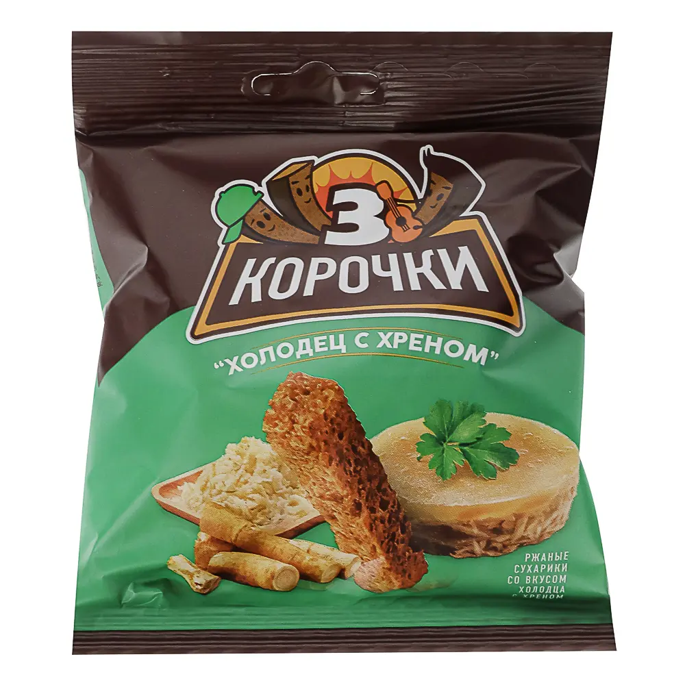 Сухари 3 корочки ржанные 40г/60 Холодец с хреном - #1