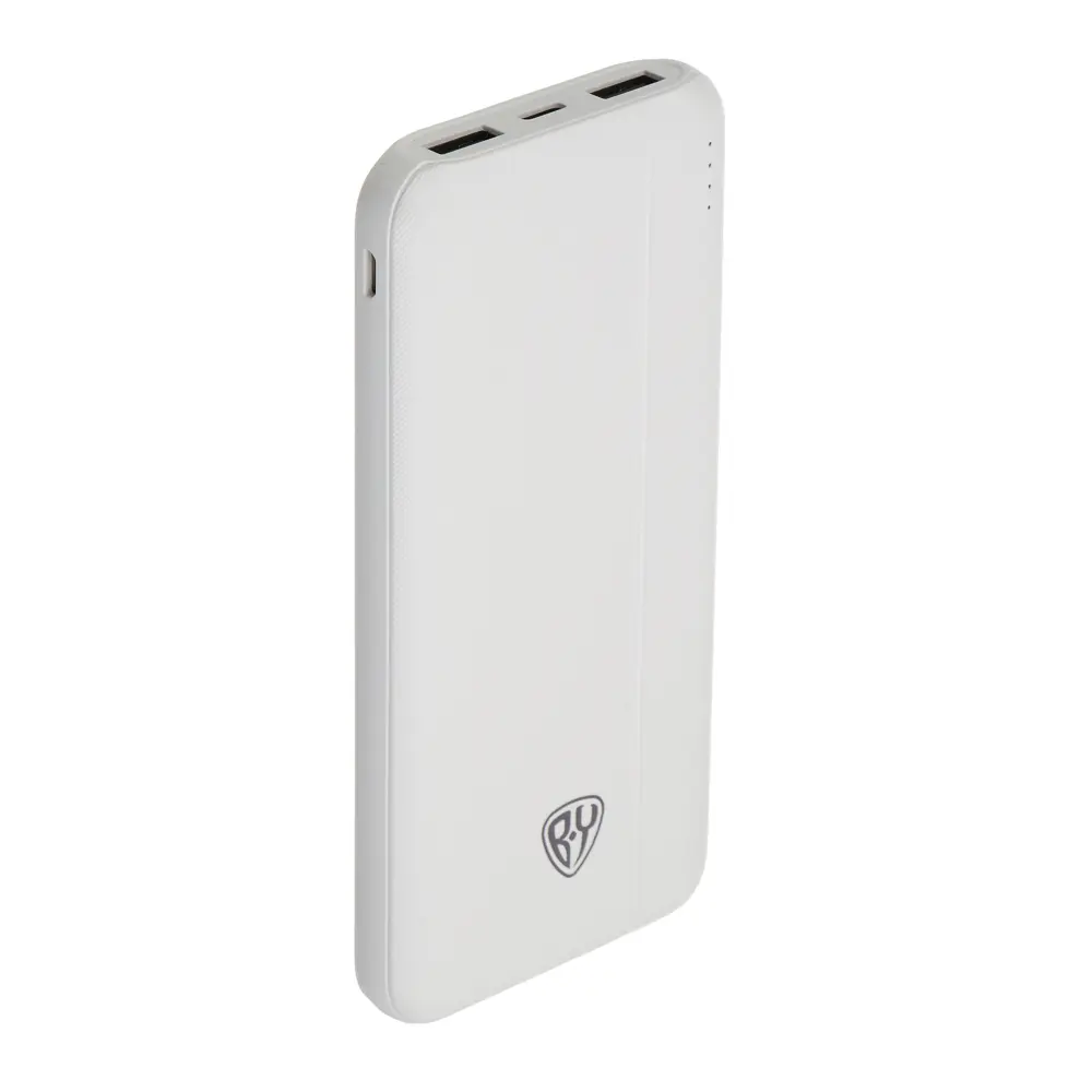 Аккумулятор мобильный BY 10000мАч, 2xUSB-A, 1xUSB-C, 1xMicro-USB, ребристый, 10W, белый - #1