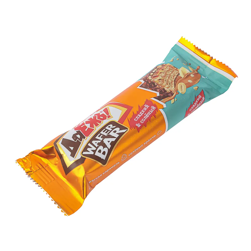 Конфета ДАЁЖЪ Wafer bar с карамелью, арахисом и солёными кранчами, 40г - #2