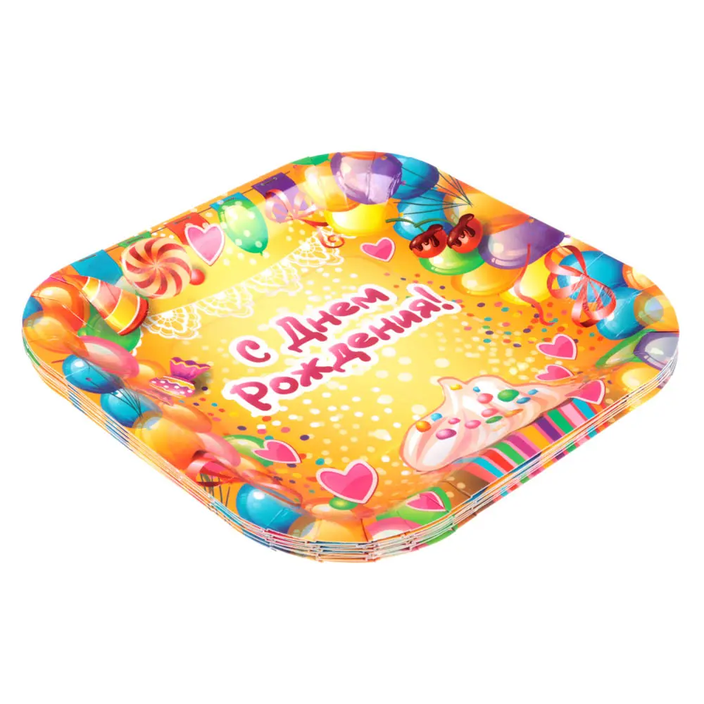 Набор тарелок тм Fntastic, 10шт, бумажные, 18x18x1,5см - #2