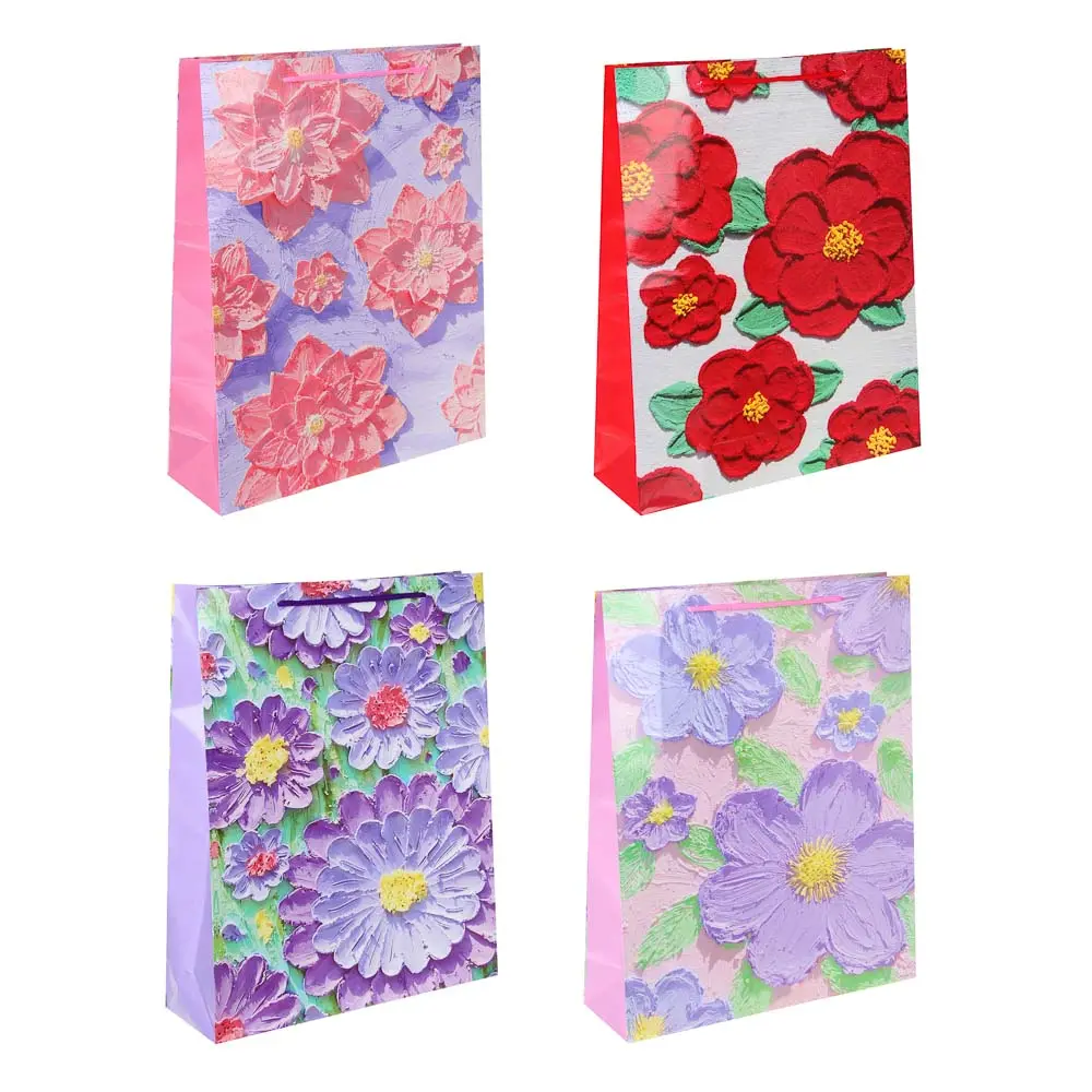 Пакет подарочный бумажный, XXL 32x40x10 см, акварель, 128 гр, 4 дизайна - #1