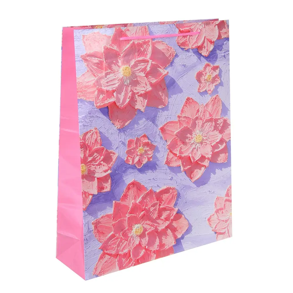 Пакет подарочный бумажный, XXL 32x40x10 см, акварель, 128 гр, 4 дизайна - #2