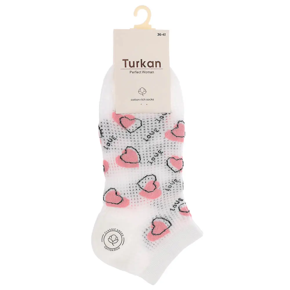 Носки женские короткие с рисунком, тм Turkan, р. 36-41, 90%хлопок,8% п/а, 2%лайкра,разноцветные,6460 - #5