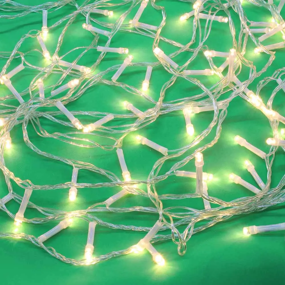 СНОУ БУМ Гирлянда эл. вьюн 9м, 100 LED, шампань, пост. свечение, ПВХ прозрачный, 220В - #1