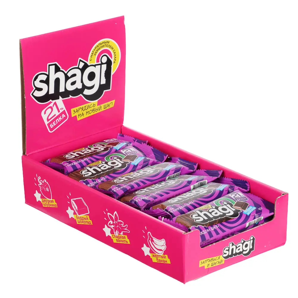 Протеиновый батончик Shagi со вкусом шоколада, 40 г - #3