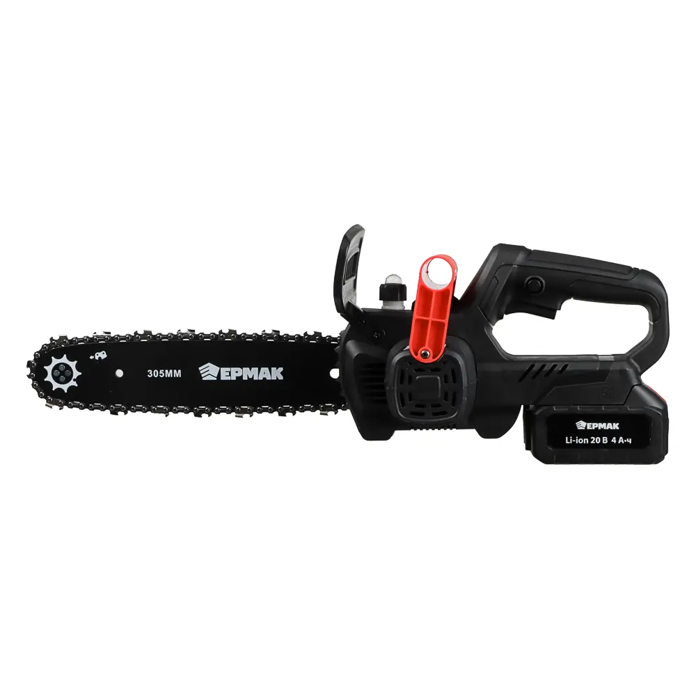 Пила цепная аккум. тм ЕРМАК шина 305мм, цепь 3,8", 44зуб, 10,5м/сек, 2акб 4А/20В, быстрое З/У - #7