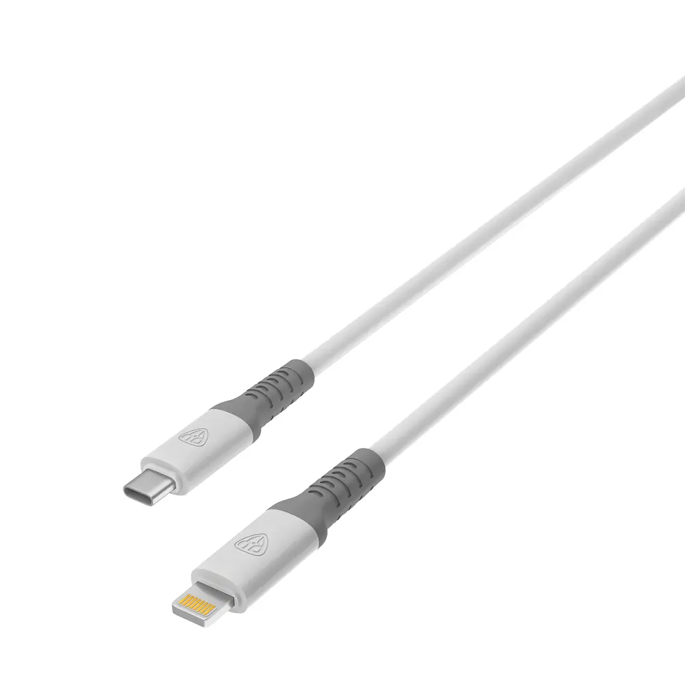 Кабель для зарядки Type C-iP BY Powerful,1м, 2.4А, Быстрая зарядка PD, 22Вт, белый - #4