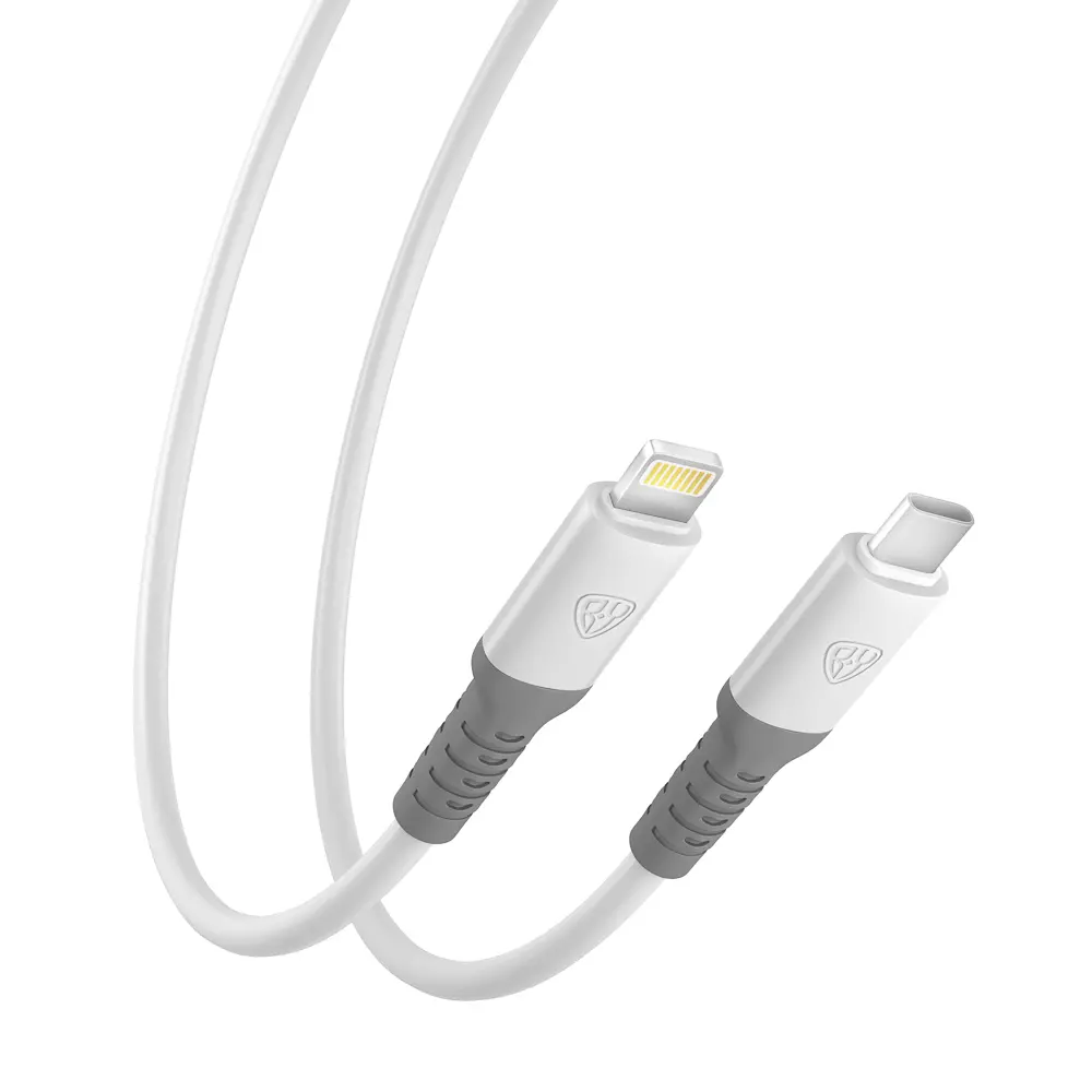 Кабель для зарядки Type C-iP BY Powerful,1м, 2.4А, Быстрая зарядка PD, 22Вт, белый - #5