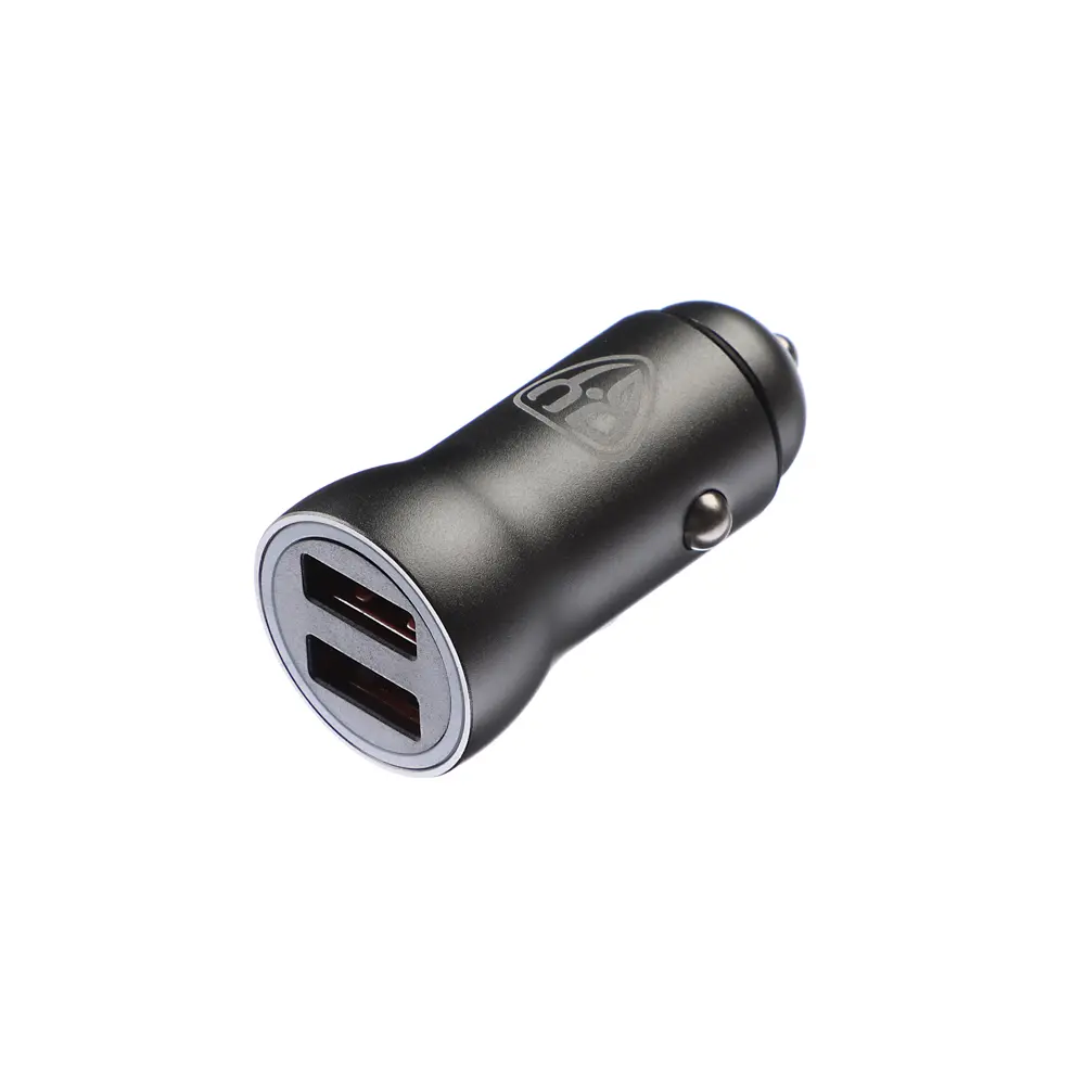 Автомобильное зарядное устройство BY, Быстрая зарядка QC3.0, 2xUSB, 3А, 12В, серый - #4