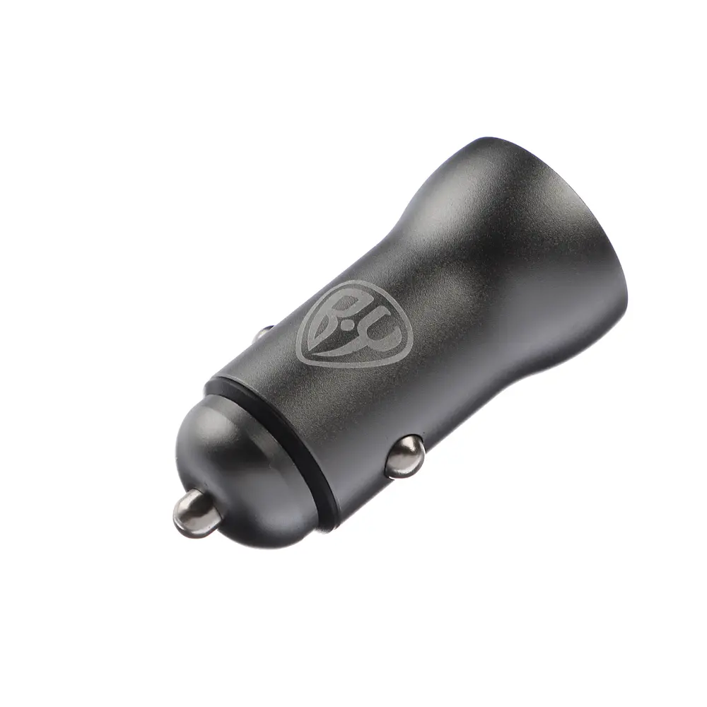 Автомобильное зарядное устройство BY, Быстрая зарядка QC3.0, 2xUSB, 3А, 12В, серый - #5