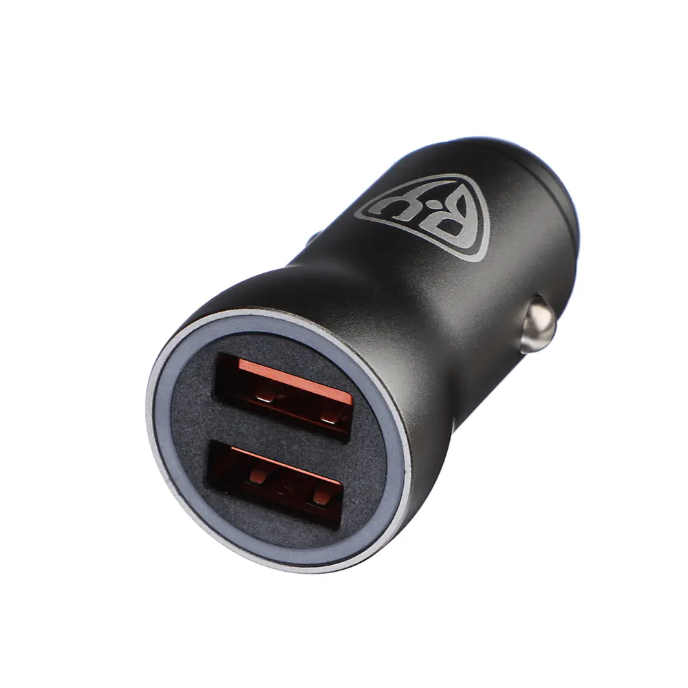 Автомобильное зарядное устройство BY, Быстрая зарядка QC3.0, 2xUSB, 3А, 12В, серый - #6