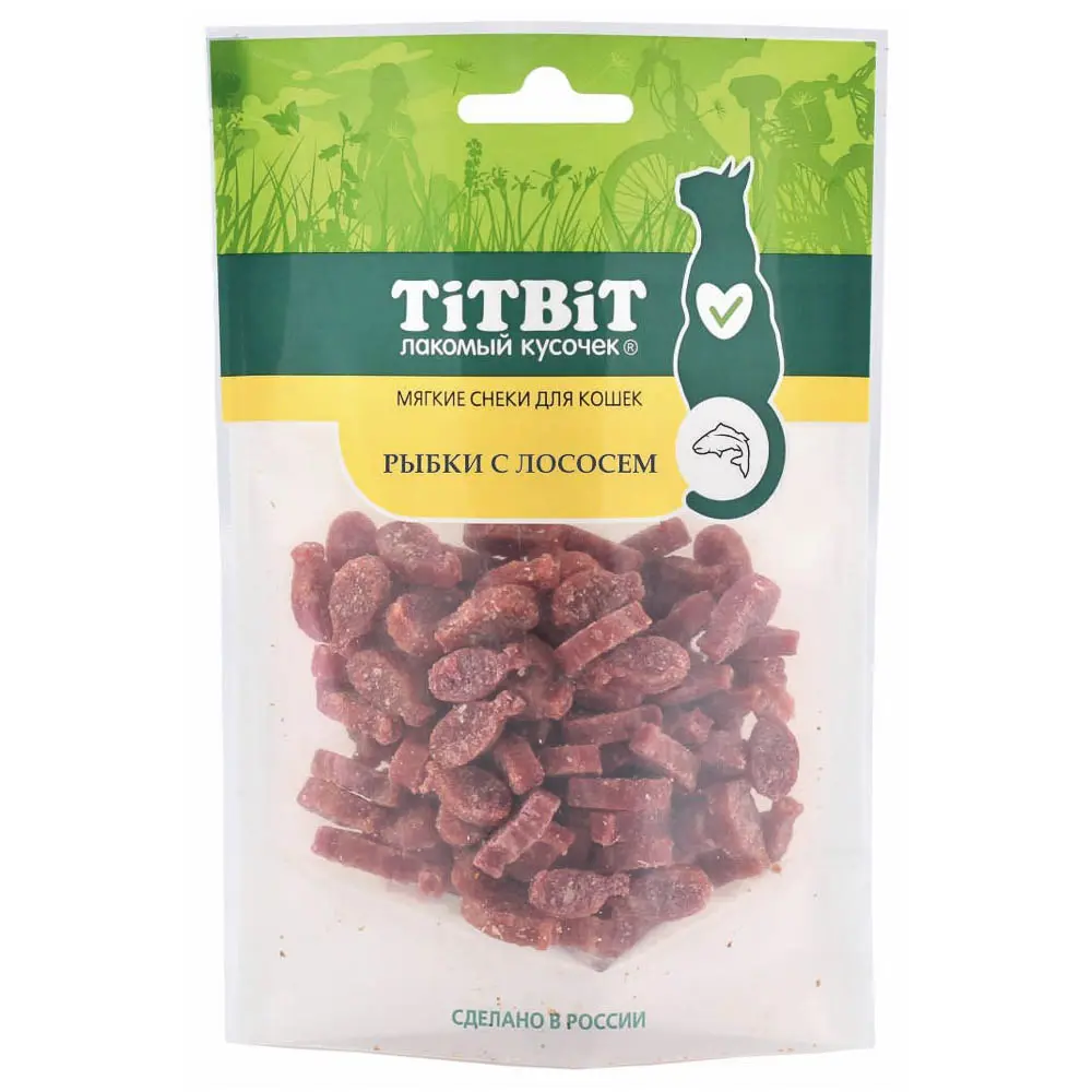 Лакомство для кошек Titbit, рыбки с лососем, 50 г - #1