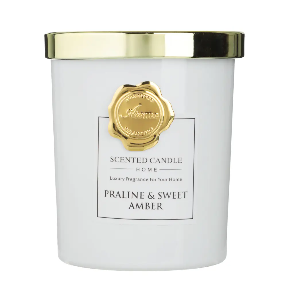 Ароматизированная свеча тм NEW GALAXY GOLDEN COLLECTION, 135 гр, Praline & Sweet Amber - #1