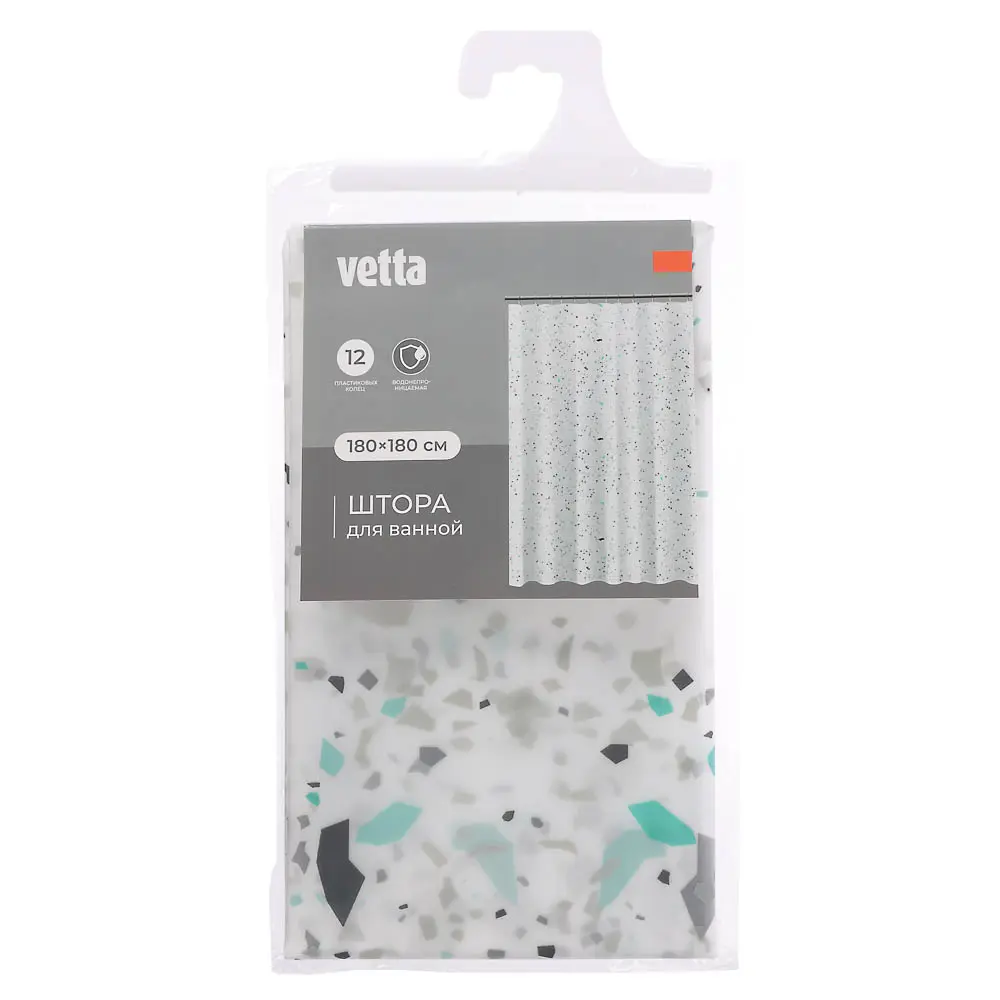 Шторка для ванной тм VETTA Вайя, ПЕВА 60 г/м2, 180х180 см - #6