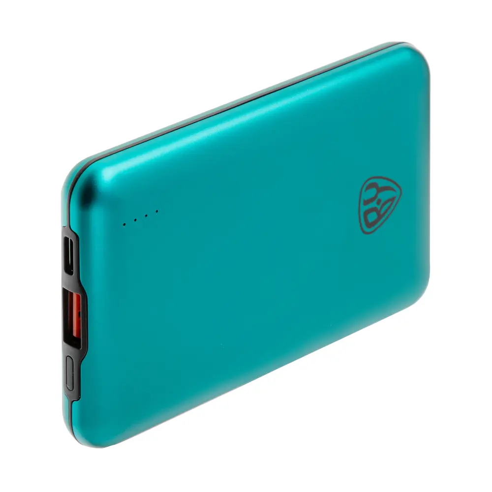 BY Аккумулятор мобильный, 10000мАч, USB+Type-C, Быстрая зарядка QC4.0+PD, 5А, корпус метал, зеленый - #6