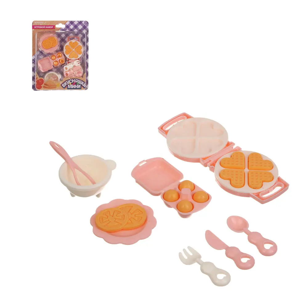 Игровой набор еды "Вкусняшки мини" ABS, бежево-розовый, 18,8х3,6х15,1 см, тм ИГРОЛЕНД - #1