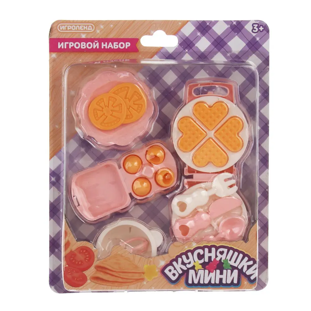 Игровой набор еды "Вкусняшки мини" ABS, бежево-розовый, 18,8х3,6х15,1 см, тм ИГРОЛЕНД - #2