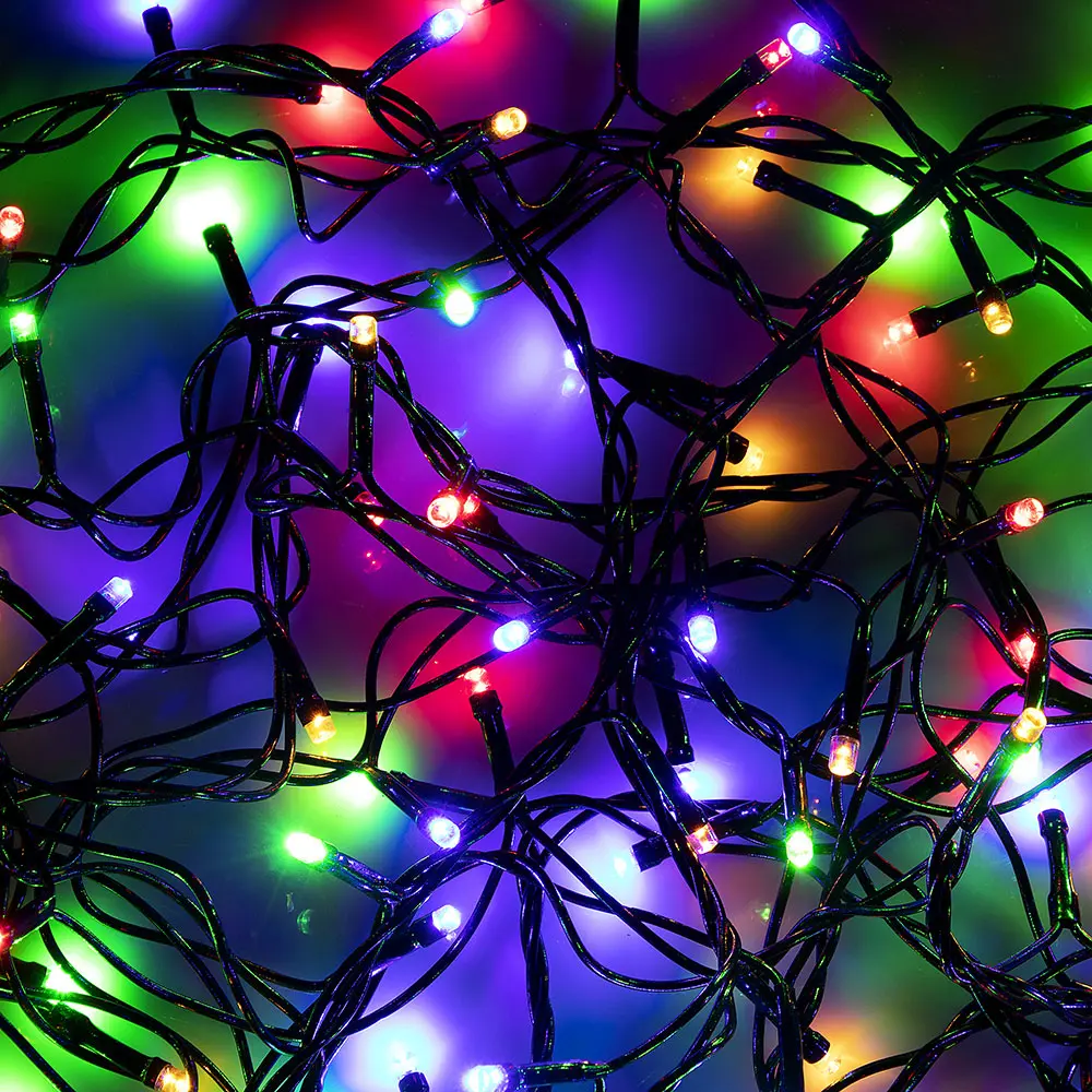 СНОУ БУМ Гирлянда эл. вьюн 20м, 400LED, мультицвет, 8 реж., ПВХ черный, коннектор, 220В - #1
