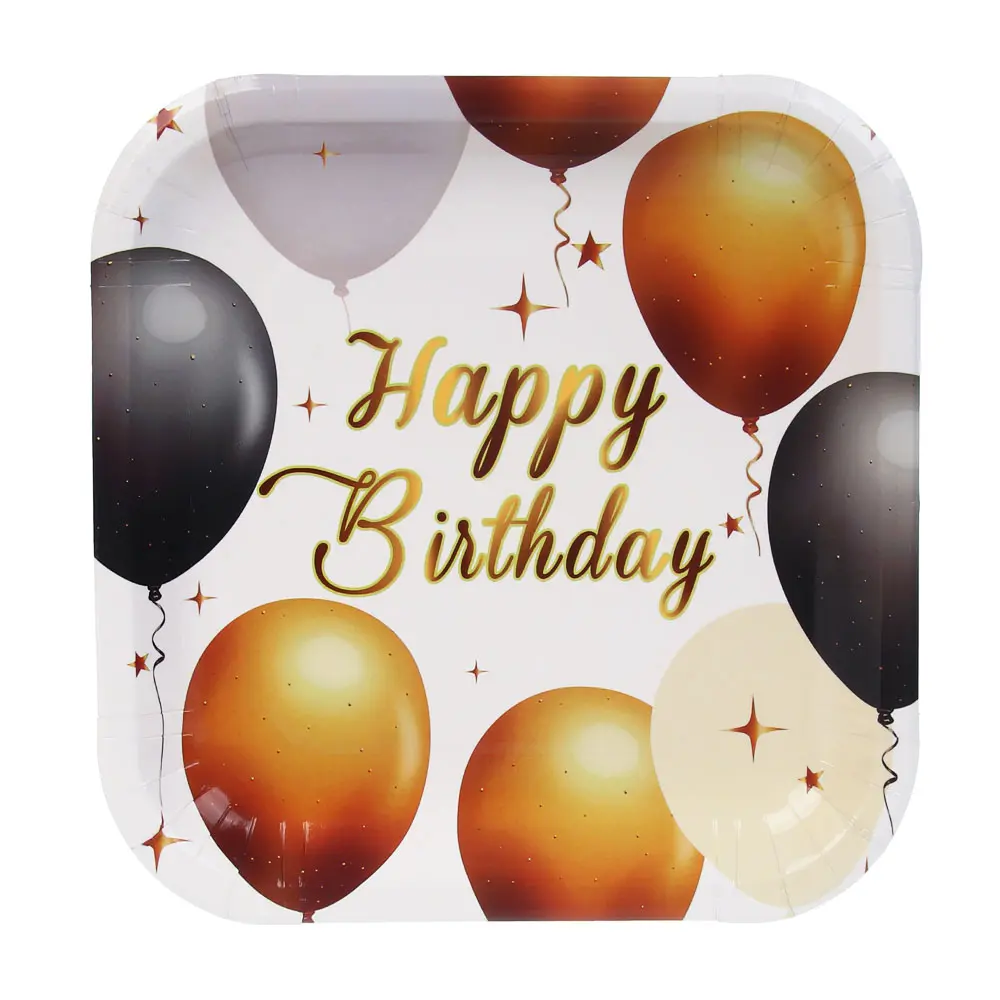 Набор тарелок бумажных тм Fntastic, 6 шт, Happy birthday! 18x18 см - #1