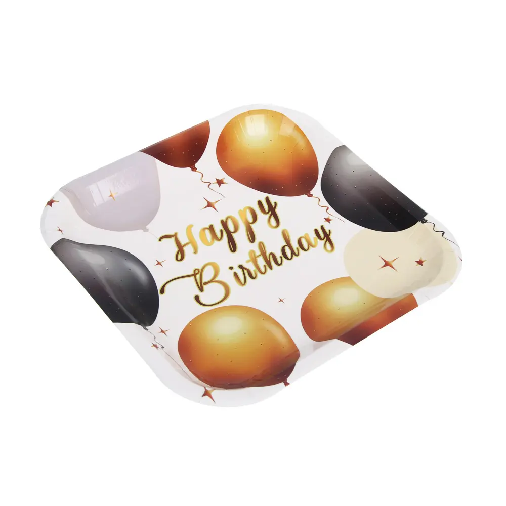 Набор тарелок бумажных тм Fntastic, 6 шт, Happy birthday! 18x18 см - #2