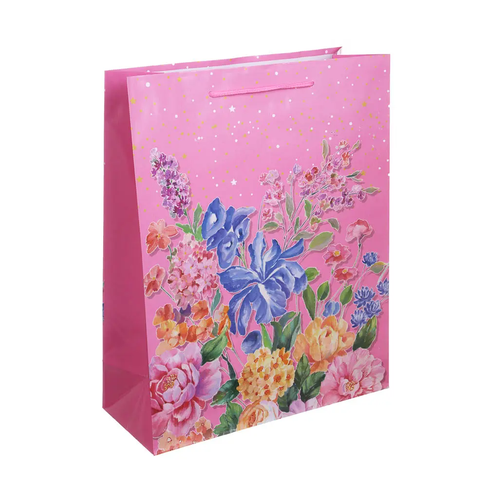Пакет подарочный бумажный тм LADECOR, L 26x32x10 см, 4 дизайна, нежность - #2
