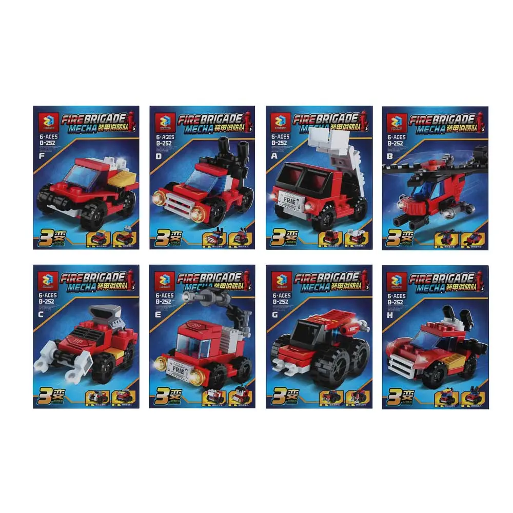 ИГРОЛЕНД Конструктор "Пожарная бригада" 8 в 1, 8х3,5х11 см, ABS - #2