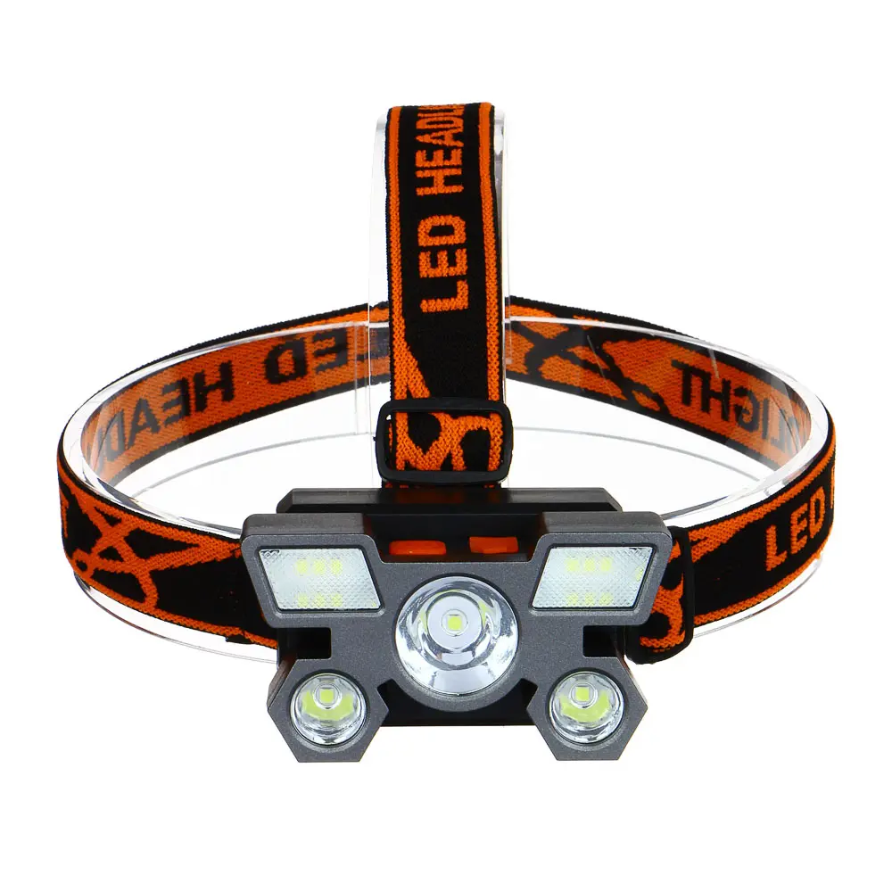 Фонарь налобный тм ЕРМАК, 6 + 3 LED, 4 режима, 87х50х58мм, 1200мАч, USB кабель, пластик - #2