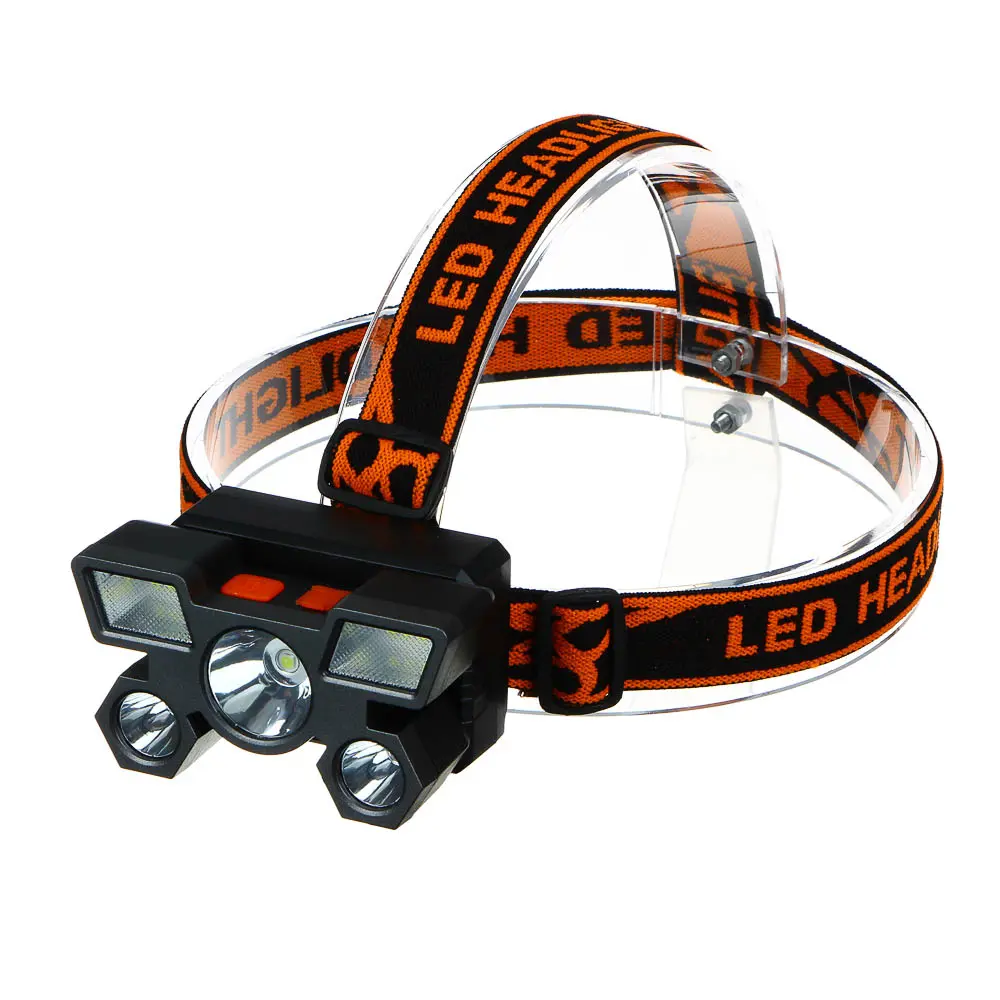 Фонарь налобный тм ЕРМАК, 6 + 3 LED, 4 режима, 87х50х58мм, 1200мАч, USB кабель, пластик - #3