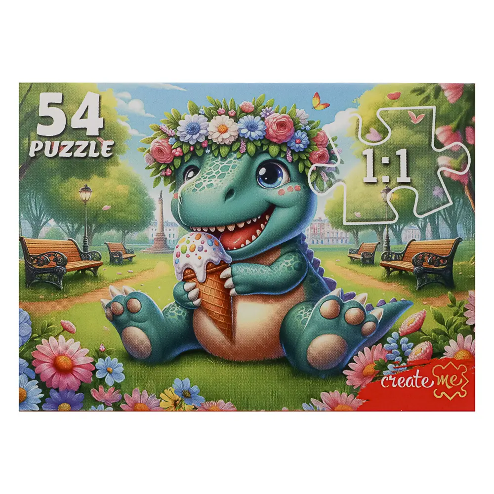 Пазл 54 элемента, картон, в ассортименте, 9,4х2,6х6,8 см - #18