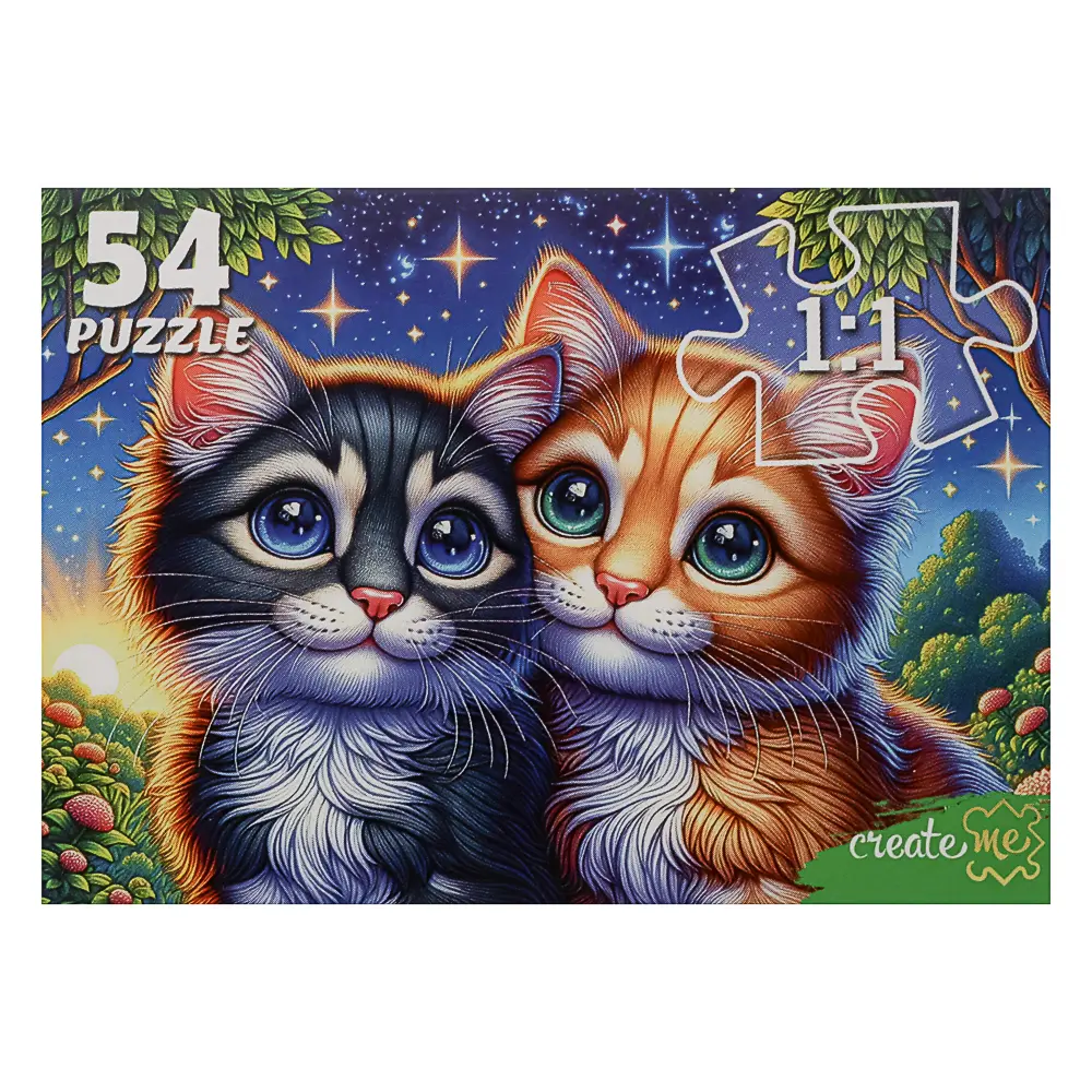 Пазл 54 элемента, картон, в ассортименте, 9,4х2,6х6,8 см - #24