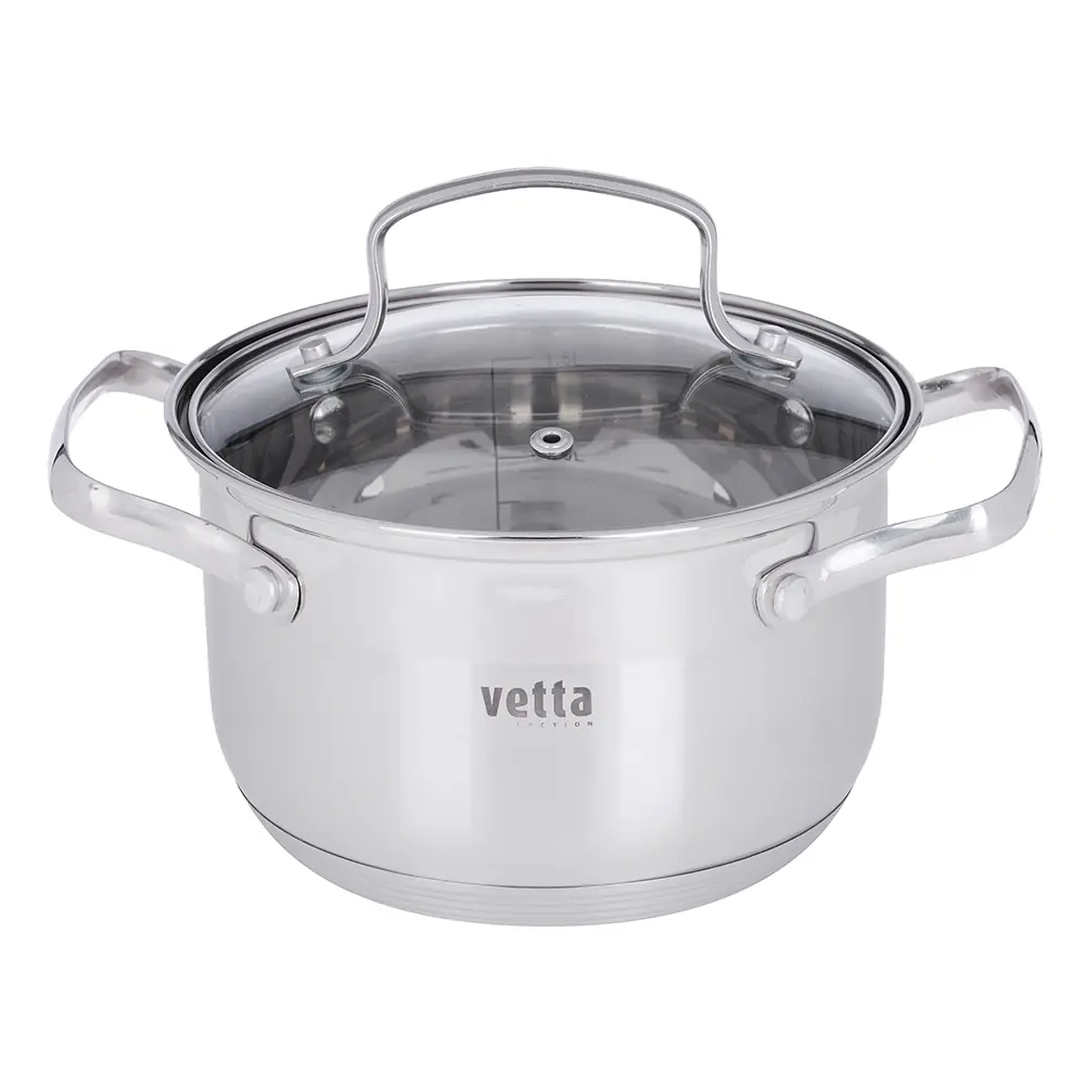 VETTA Берн Кастрюля 16х10см. 1,9л. со стекл. крышкой, индукция - #1