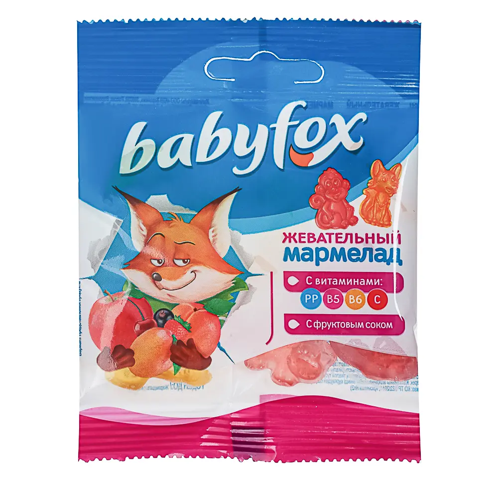 Мармелад жевательный Babyfox c витаминами, ассорти вкусов, 30г - #1
