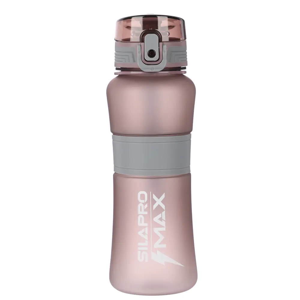 SILAPRO MAX Бутылка спортивная с замком, ELDERBERRY-ULTIMATE GREY, 600мл, РС, силикон - #1