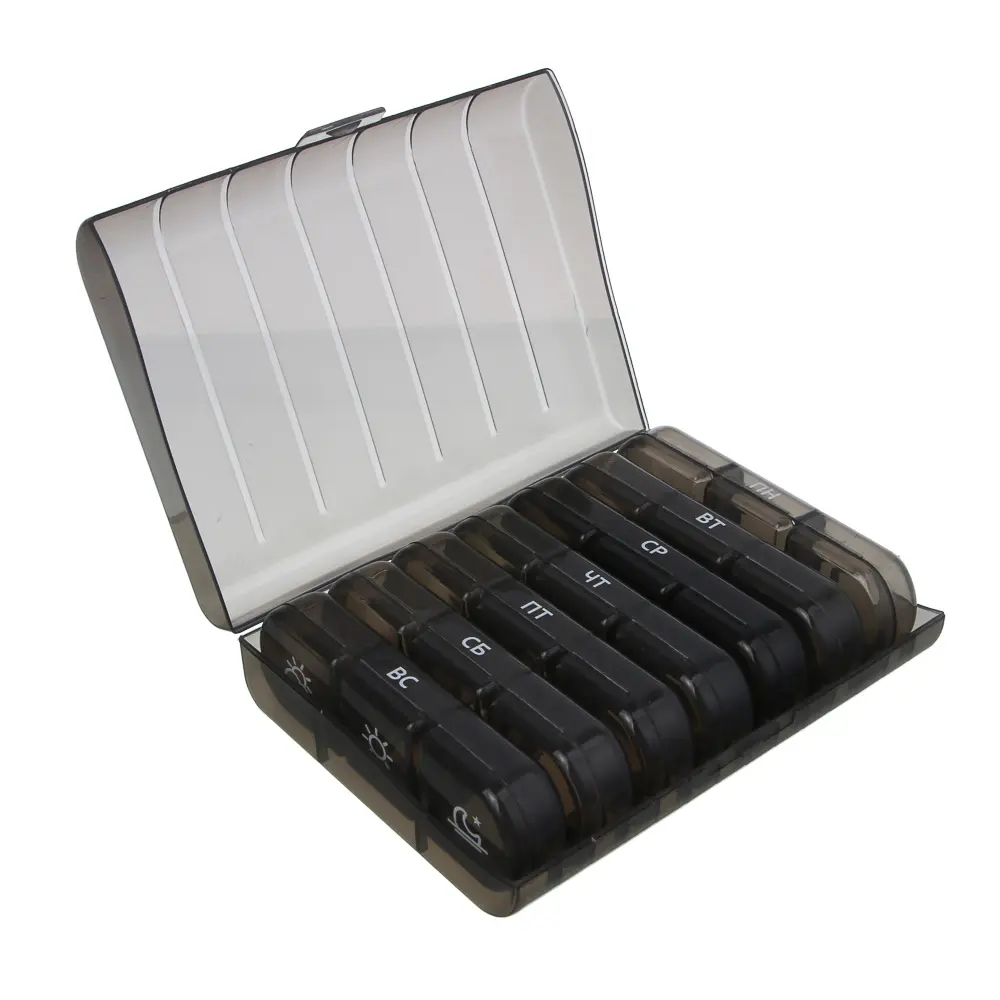 Бокс для таблеток тм VETTA, 21 ячейка, пластик, 15.6x12x4.2см - #1
