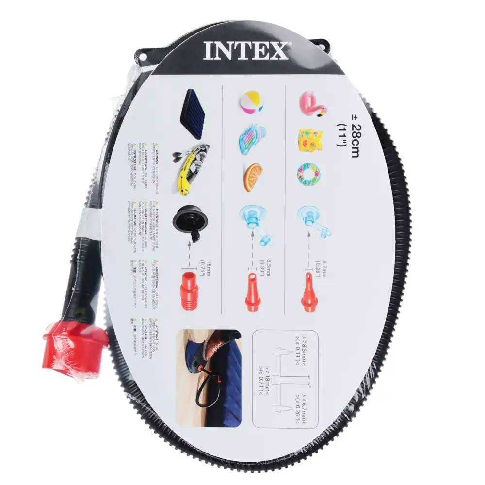 INTEX Насос ножной, объём 3л, 28см, 3 насадки в комплекте, 69611 - #5