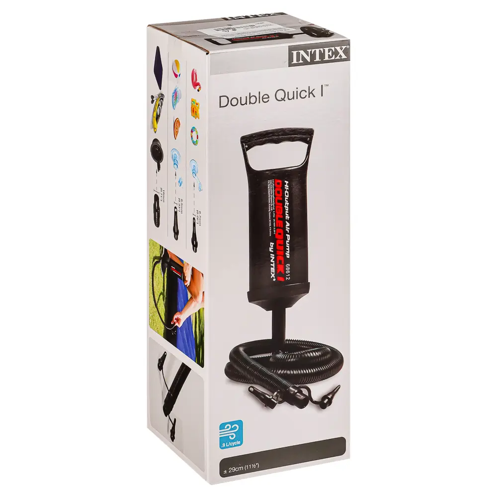INTEX Насос ручной Double Quick I, объём 0,9л, 29см, 3 насадки в комплекте, 68612 - #5