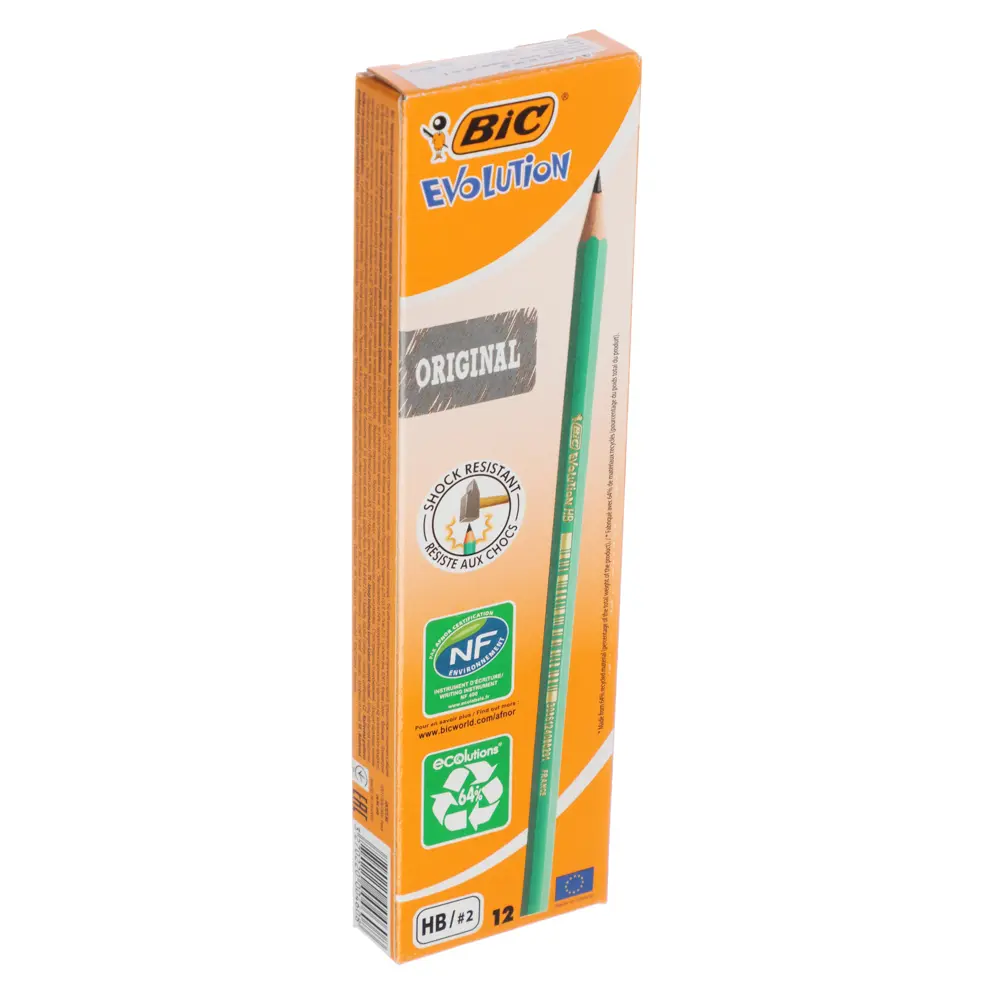 Карандаш чернографитный BIC "Эволюшн" без ластика, HB, пластик, шестигранный зеленый корпус, 8803112 - #4