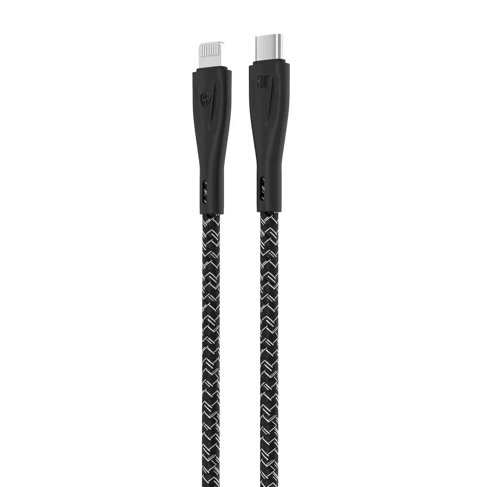 Кабель для зарядки Type C-iP BY Graphic, 1м, 2,4А, быстрая зарядка PD 22Вт, черный - #3